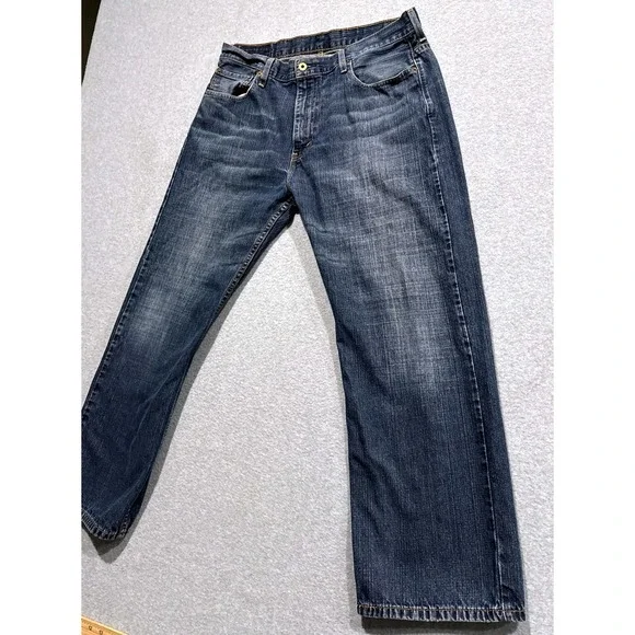 Levis 569 Loose Straight Jeans Mens 36x30 Blue Medium Wash Denim 00569-0041 - Picture 10 of 11